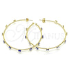 Oro Laminado Large Hoop, Gold Filled Style Evil Eye Design, Blue Enamel Finish, Golden Finish, 02.213.0219.50
