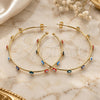 Oro Laminado Large Hoop, Gold Filled Style Evil Eye Design, Multicolor Enamel Finish, Golden Finish, 02.213.0219.3.50