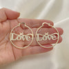 Oro Laminado Medium Hoop, Gold Filled Style Nameplate and Love Design, Polished, Golden Finish, 02.213.0221.40