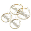 Oro Laminado Medium Hoop, Gold Filled Style Nameplate and Love Design, Polished, Golden Finish, 02.213.0221.40