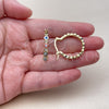 Oro Laminado Small Hoop, Gold Filled Style Evil Eye Design, with White Crystal, Multicolor Enamel Finish, Golden Finish, 02.213.0223.2.25
