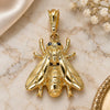 Oro Laminado Fancy Pendant, Gold Filled Style Bee Design, with Black Crystal, Polished, Golden Finish, 05.380.0118