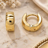 Stainless Steel Huggie Hoop, Polished, Golden Finish, 02.255.0008.1.10
