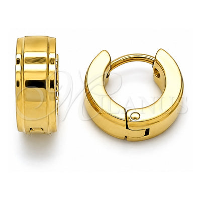 Stainless Steel Huggie Hoop, Polished, Golden Finish, 02.255.0011.1.10