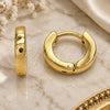 Stainless Steel Huggie Hoop, Polished, Golden Finish, 02.255.0012.1.10