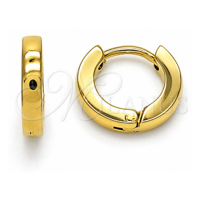 Stainless Steel Huggie Hoop, Polished, Golden Finish, 02.255.0012.1.10