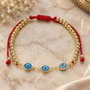 Oro Laminado Adjustable Bolo Bracelet, Gold Filled Style Evil Eye and Ball Design, Turquoise Resin Finish, Golden Finish, 03.63.2213.2.11 (04 MM Thickness, 11 Inches Length)