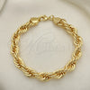 Oro Laminado Basic Bracelet, Gold Filled Style Rope Design, Polished, Golden Finish, 03.331.0139.09 (09 MM Thickness, 9 Inches Length)