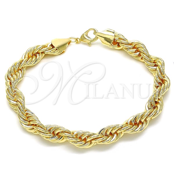 Oro Laminado Basic Bracelet, Gold Filled Style Rope Design, Polished, Golden Finish, 03.331.0139.09 (09 MM Thickness, 9 Inches Length)