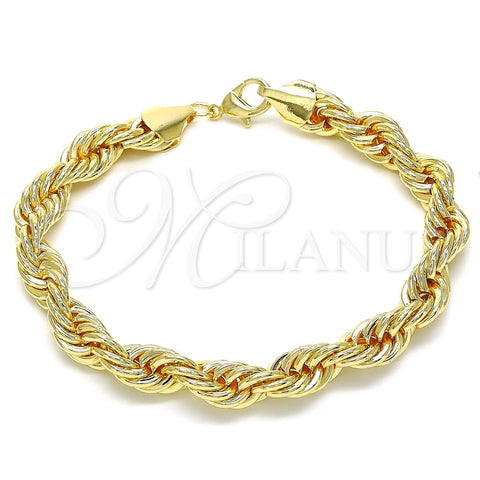 Oro Laminado Basic Bracelet, Gold Filled Style Rope Design, Polished, Golden Finish, 03.331.0139.09 (09 MM Thickness, 9 Inches Length)