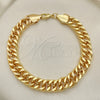 Oro Laminado Basic Bracelet, Gold Filled Style Polished, Golden Finish, 03.331.0140.09 (10 MM Thickness, 9 Inches Length)