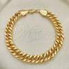 Oro Laminado Basic Bracelet, Gold Filled Style Polished, Golden Finish, 03.331.0140.09 (10 MM Thickness, 9 Inches Length)