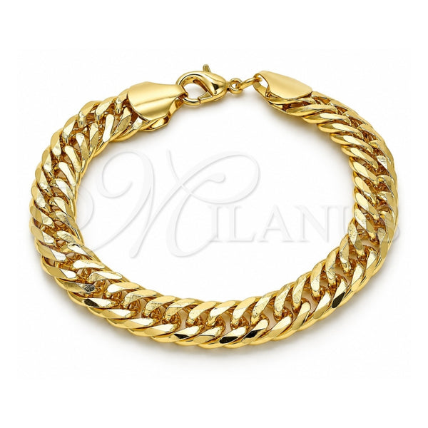Oro Laminado Basic Bracelet, Gold Filled Style Polished, Golden Finish, 03.331.0140.09 (10 MM Thickness, 9 Inches Length)