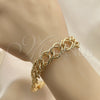 Oro Laminado Basic Bracelet, Gold Filled Style Diamond Cutting Finish, Golden Finish, 03.331.0141.09 (13 MM Thickness, 9 Inches Length)