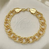 Oro Laminado Basic Bracelet, Gold Filled Style Diamond Cutting Finish, Golden Finish, 03.331.0141.09 (13 MM Thickness, 9 Inches Length)
