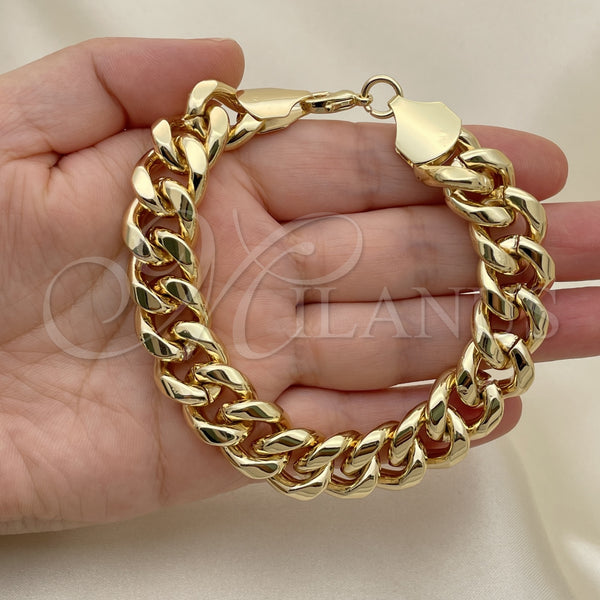 Gold Filled Bracelet — Basic Bracelet Miami Cuban Design Polished 03. 15 — alternate product view — SKU 142021 | Oro Laminado brazalete — básico Bracelet Miami Cuban diseño pulido 03. 15 — SKU 142021