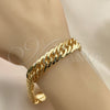 Oro Laminado Basic Bracelet, Gold Filled Style Polished, Golden Finish, 03.331.0145.09 (12 MM Thickness, 9 Inches Length)