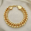 Oro Laminado Basic Bracelet, Gold Filled Style Polished, Golden Finish, 03.331.0150.09 (14 MM Thickness, 9 Inches Length)