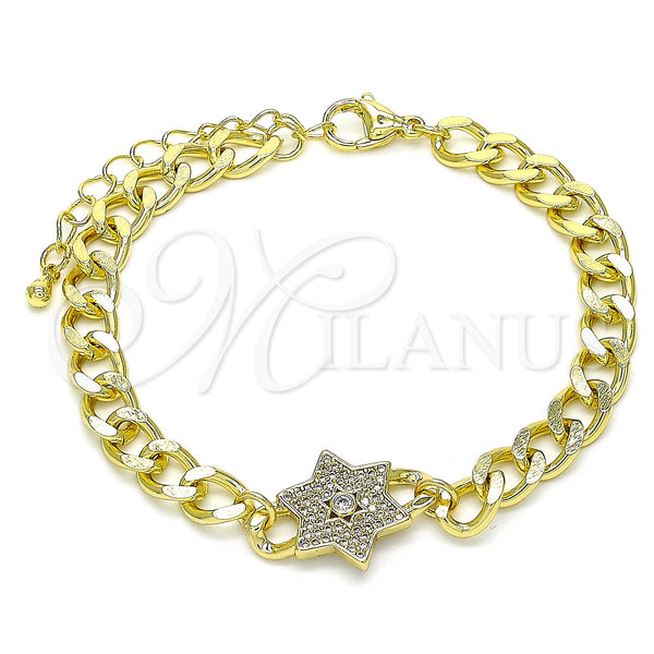 Gold Filled Bracelet — Fancy Bracelet Judaica and Star of David Design — main product view — SKU 142044 | Oro Laminado brazalete — elegante Bracelet Judaica and estrella of David diseño — SKU 142044