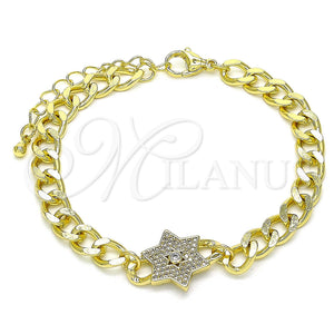 Gold Filled Bracelet — Fancy Bracelet Judaica and Star of David Design — main product view — SKU 142044 | Oro Laminado brazalete — elegante Bracelet Judaica and estrella of David diseño — SKU 142044