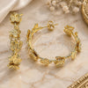 Oro Laminado Stud Earring, Gold Filled Style Butterfly Design, Polished, Golden Finish, 02.341.0098