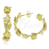 Oro Laminado Stud Earring, Gold Filled Style Butterfly Design, Polished, Golden Finish, 02.341.0098
