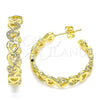 Gold Filled Ring — Stud Earring Heart Design with White Micro Pave — alternate product view — SKU 142054 | Oro Laminado anillo — Stud Earring corazón diseño with blanco Micro Pave — SKU 142054