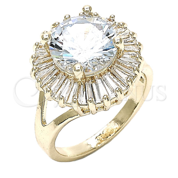 Gold Filled Ring — Multi Stone Ring Baguette Design with White Cubic — main product view — SKU 142121 | Oro Laminado anillo — Multi Stone Ring Baguette diseño with blanco Cubic — SKU 142121