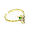 Oro Laminado Multi Stone Ring, Gold Filled Style Strawberry Design, with Violet and Green Cubic Zirconia, Polished, Golden Finish, 01.341.0042 (One size fits all)