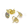 Gold Filled Ring — Stud Earring Pineapple Design with Multicolor Micro Pave — alternate product view — SKU 142148 | Oro Laminado anillo — Stud Earring Pineapple diseño with Multicolor Micro Pave — SKU 142148