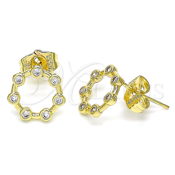 Gold Filled Ring — Stud Earring with White Micro Pave Polished 02. — main product view — SKU 142153 | Oro Laminado anillo — Stud Earring with blanco Micro Pave pulido 02. — SKU 142153