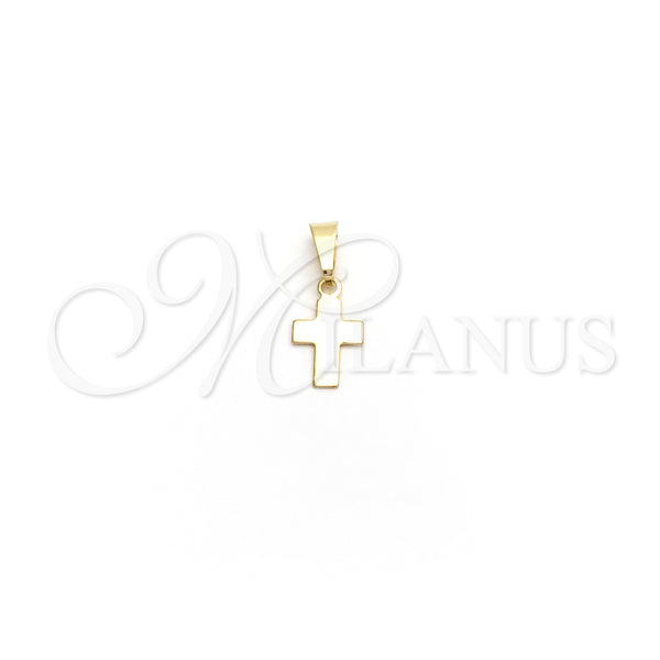 Oro Laminado Religious Pendant, Gold Filled Style Cross Design, Polished, Golden Finish, 05.02.0061