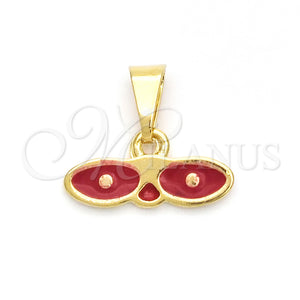Gold Filled Pendant — Religious Pendant Evil Eye Design Red Enamel 05.02. — main product view — SKU 142163 | Oro Laminado dije — Religious Pendant Evil Eye diseño Red Enamel 05.02. — SKU 142163