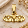 Oro Laminado Religious Pendant, Gold Filled Style Red Polished, Golden Finish, 05.02.0066.1