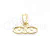 Oro Laminado Religious Pendant, Gold Filled Style Red Polished, Golden Finish, 05.02.0066.1