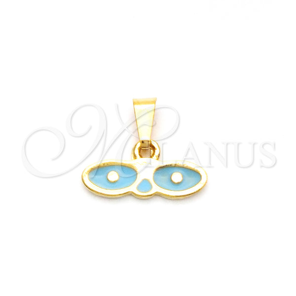 Gold Filled Pendant — Religious Pendant Evil Eye Design Blue Enamel 05.02. — main product view — SKU 142165 | Oro Laminado dije — Religious Pendant Evil Eye diseño Blue Enamel 05.02. — SKU 142165