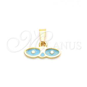 Gold Filled Pendant — Religious Pendant Evil Eye Design Blue Enamel 05.02. — main product view — SKU 142165 | Oro Laminado dije — Religious Pendant Evil Eye diseño Blue Enamel 05.02. — SKU 142165