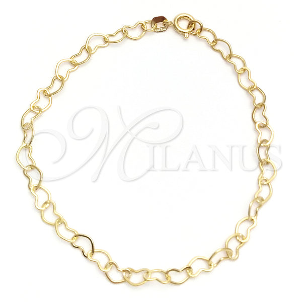 Gold Filled Bracelet — Basic Bracelet Heart Design Polished 03.02. 04 MM — main product view — SKU 142166 | Oro Laminado brazalete — básico Bracelet corazón diseño pulido 03.02. 04 MM — SKU 142166
