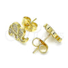 Gold Filled Ring — Stud Earring Elephant Design with White Micro Pave — alternate product view — SKU 142172 | Oro Laminado anillo — Stud Earring Elephant diseño with blanco Micro Pave — SKU 142172