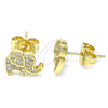 Gold Filled Ring — Stud Earring Elephant Design with White Micro Pave — alternate product view — SKU 142172 | Oro Laminado anillo — Stud Earring Elephant diseño with blanco Micro Pave — SKU 142172