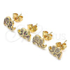 Gold Filled Ring — Stud Earring Elephant Design with White Micro Pave — alternate product view — SKU 142172 | Oro Laminado anillo — Stud Earring Elephant diseño with blanco Micro Pave — SKU 142172