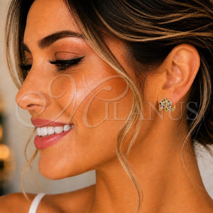 Gold Filled Ring — Stud Earring Elephant Design with Multicolor Micro Pave — main product view — SKU 142173 | Oro Laminado anillo — Stud Earring Elephant diseño with Multicolor Micro Pave — SKU 142173