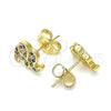 Gold Filled Ring — Stud Earring Elephant Design with Multicolor Micro Pave — alternate product view — SKU 142173 | Oro Laminado anillo — Stud Earring Elephant diseño with Multicolor Micro Pave — SKU 142173