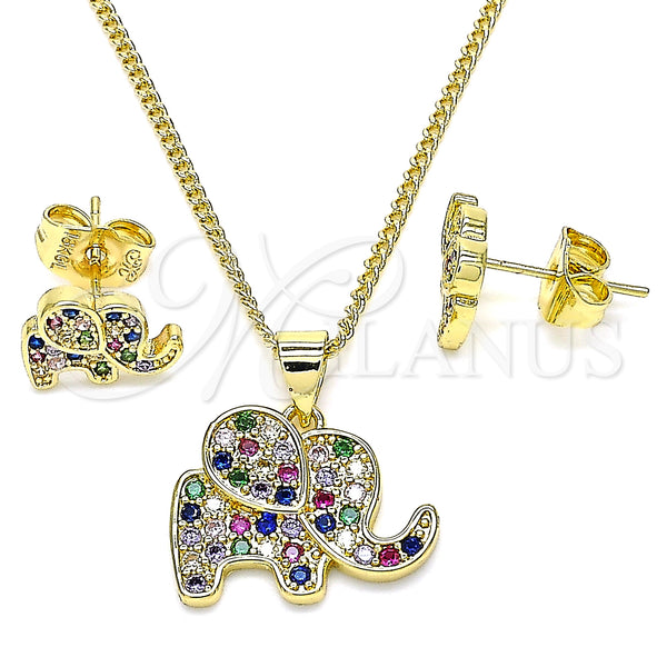 Gold Filled Ring — Earring and Pendant Adult Set Elephant Design with — main product view — SKU 142175 | Oro Laminado anillo — Earring and Pendant Adult Set Elephant diseño with — SKU 142175