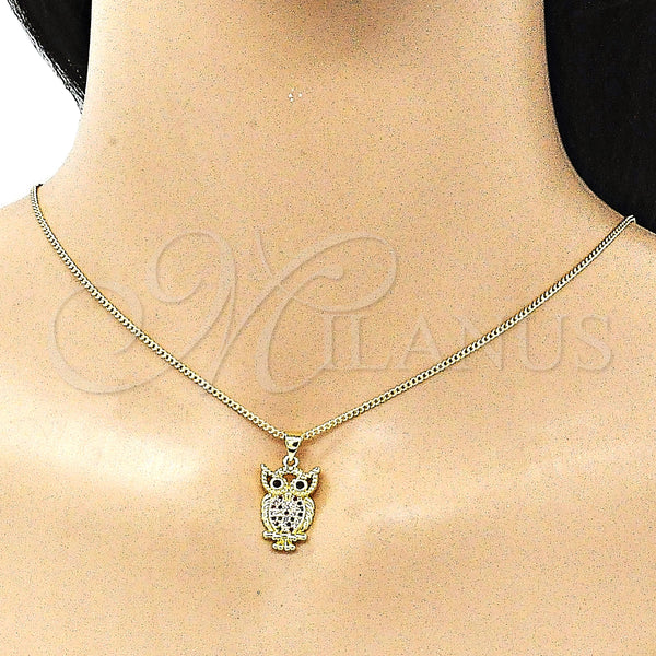Gold Filled Ring — Earring and Pendant Adult Set Owl Design with — alternate product view — SKU 142178 | Oro Laminado anillo — Earring and Pendant Adult Set Owl diseño with — SKU 142178