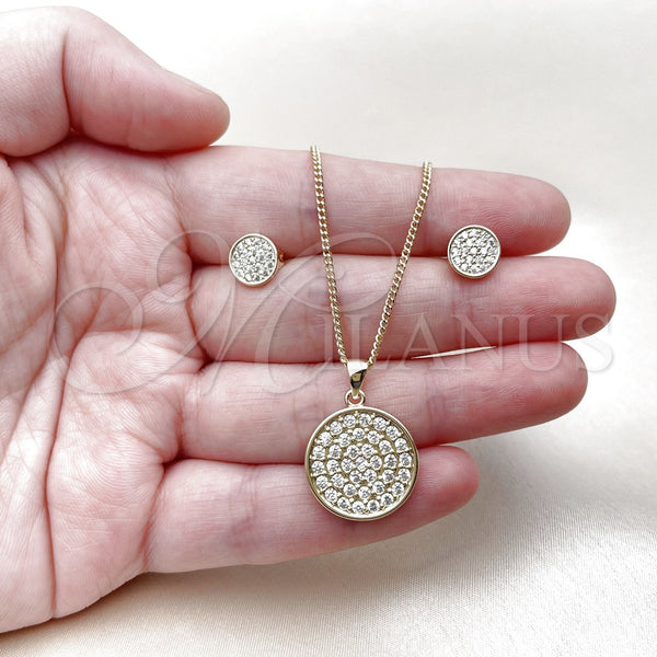 Gold Filled Ring — Earring and Pendant Adult Set with White Micro — alternate product view — SKU 142181 | Oro Laminado anillo — Earring and Pendant Adult Set with blanco Micro — SKU 142181