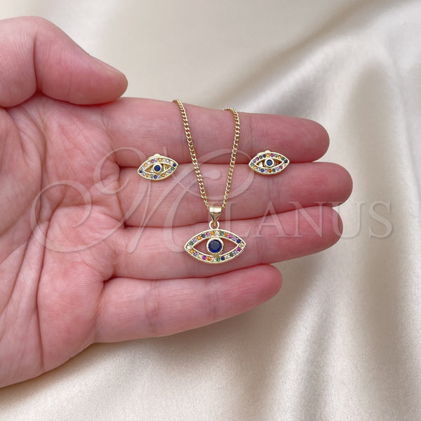 Gold Filled Ring — Earring and Pendant Adult Set Evil Eye Design — alternate product view — SKU 142188 | Oro Laminado anillo — Earring and Pendant Adult Set Evil Eye diseño — SKU 142188