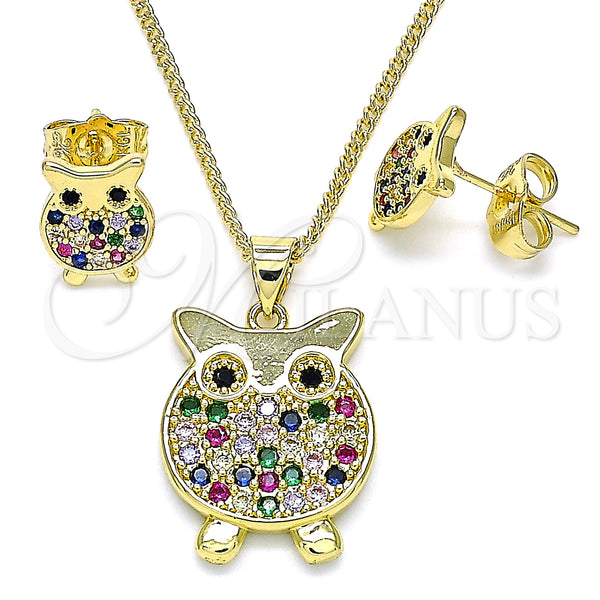 Gold Filled Ring — Earring and Pendant Adult Set Owl Design with — main product view — SKU 142192 | Oro Laminado anillo — Earring and Pendant Adult Set Owl diseño with — SKU 142192