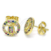 Gold Filled Ring — Stud Earring Turtle Design with Multicolor Micro Pave — alternate product view — SKU 142198 | Oro Laminado anillo — Stud Earring Turtle diseño with Multicolor Micro Pave — SKU 142198