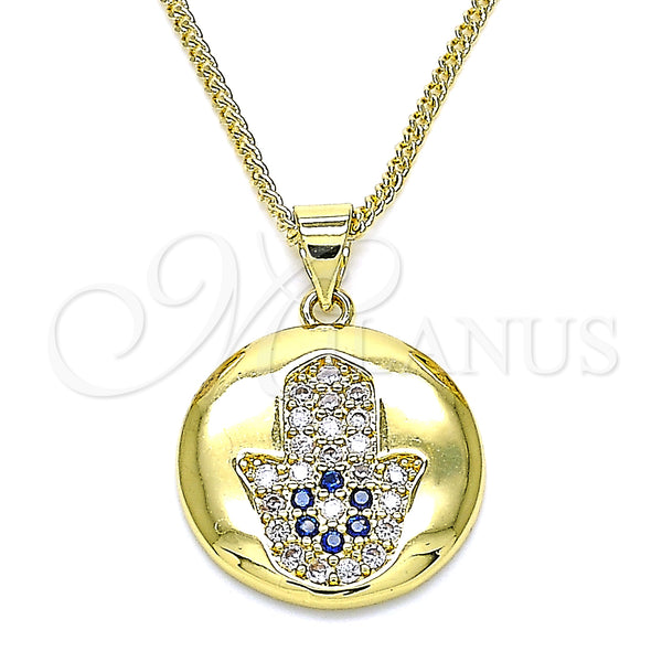 Gold Filled Necklace — Pendant Necklace Hand of God and Judaica Design — main product view — SKU 142223 | Oro Laminado collar — Pendant Necklace Hand of God and Judaica diseño — SKU 142223